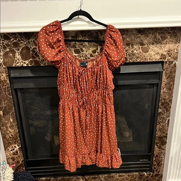 ASOS | Dresses | Asos Rust Polka Dot Midi Dress | Poshmark